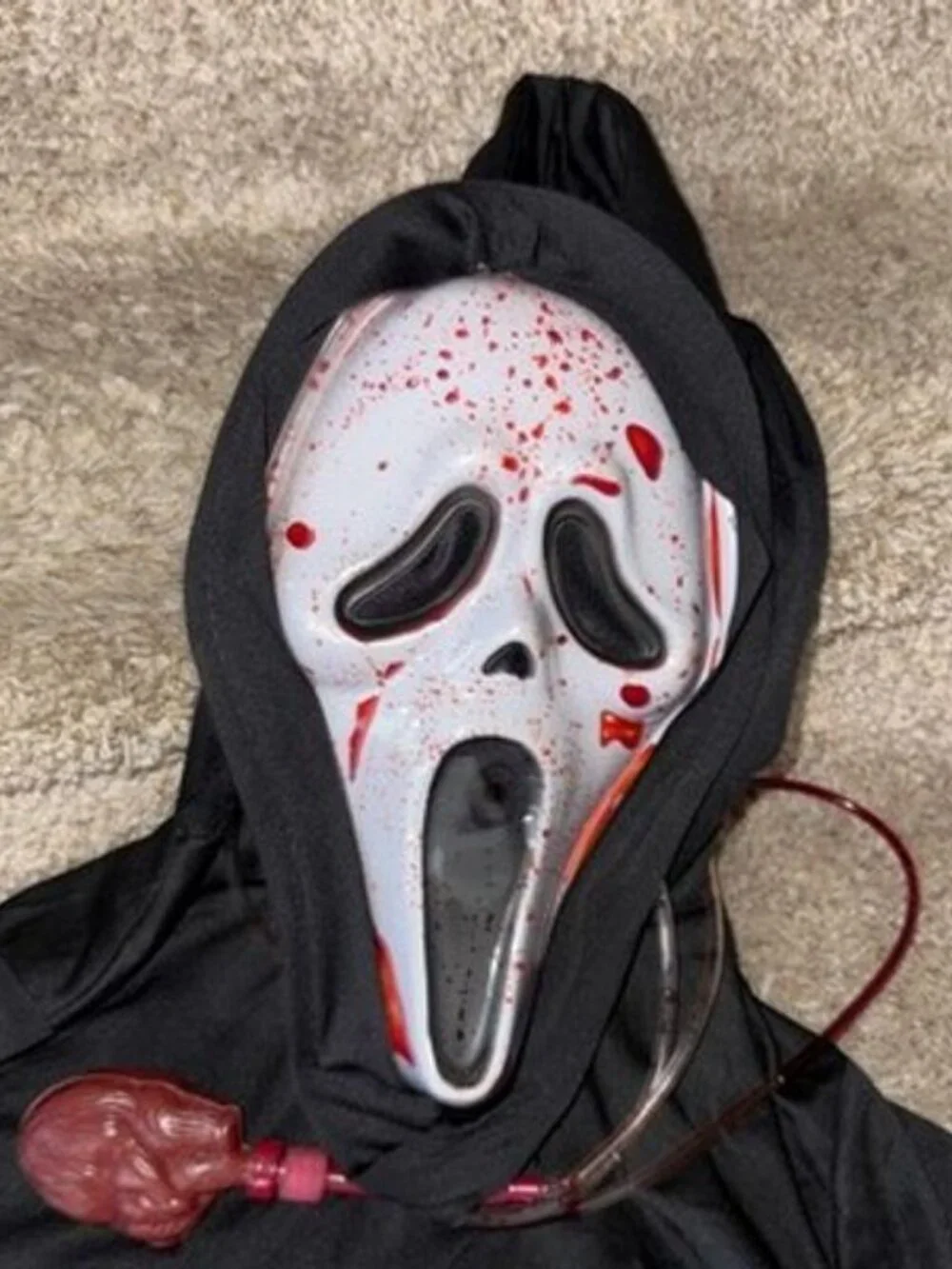 Ghost Face Killer Scream Bleeding Mask with Shroud Spirit Costume Adult Large